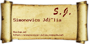 Simonovics Júlia névjegykártya